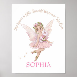 Citation de pépinière Poster rose mignon Fairy
