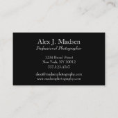 Citation de photographe professionnel Carte de vis (Dos)