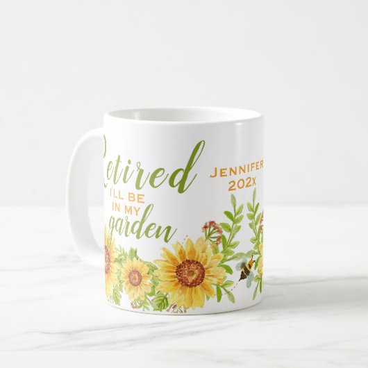 Citation de retraite florale Mug (Devant gauche)