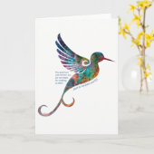 Citation de Rumi avec carte de voeux de colibri (Fleur jaune)