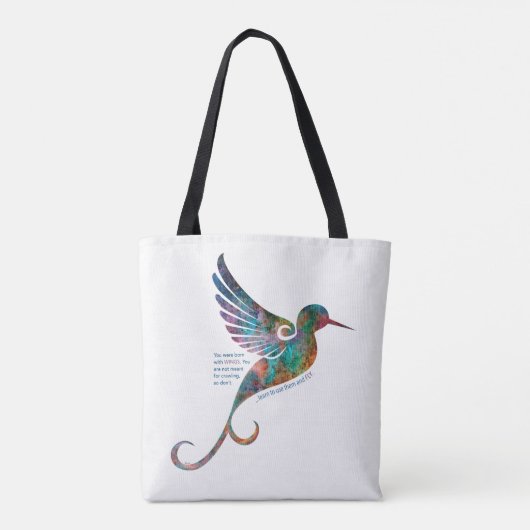 Citation de Rumi avec le sac fourre-tout à colibri (Dos)