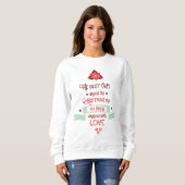 Citation de script festif Sweatshirt blanc (Devant entier)