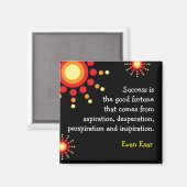 Citation de succès Motivation Magnet noir (Recto/Verso)