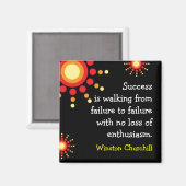 Citation de succès Motivation Magnet noir (Recto/Verso)