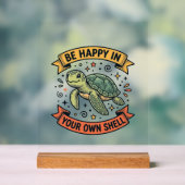 Citation de Tortue Heureuse Dessin de Gravure Vint (Neutre)