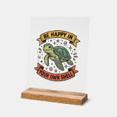 Citation de Tortue Heureuse Dessin de Gravure Vint (Angle)