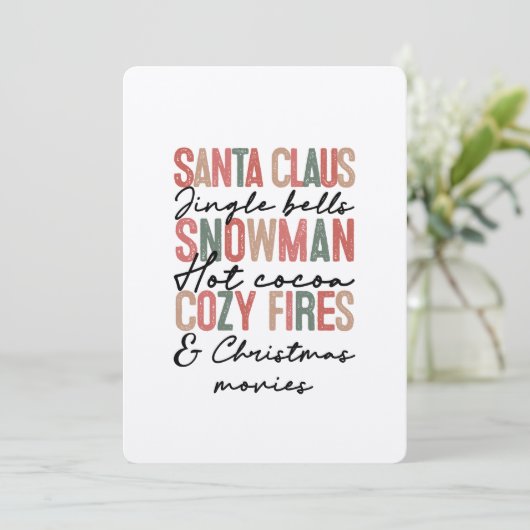Citation de typographie Boho Joyeux Noël Carte de  (Debout devant)