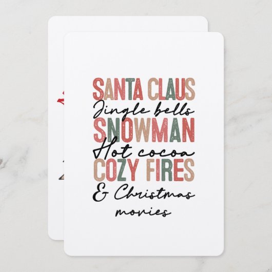 Citation de typographie Boho Joyeux Noël Carte de  (Devant / Derrière)