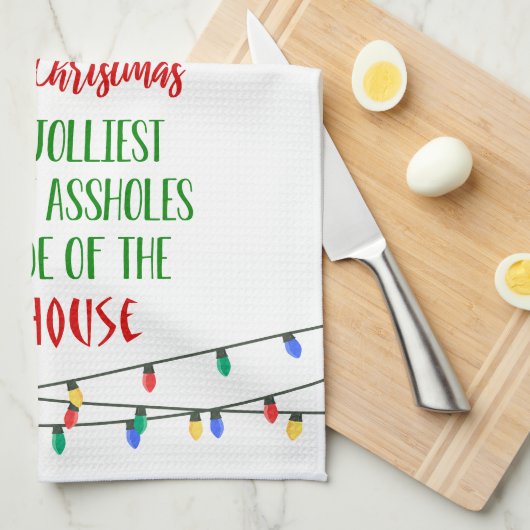 Citation de vacances de Noël Serviette de cuisine (Quart Plié)