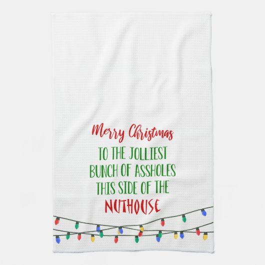 Citation de vacances de Noël Serviette de cuisine (Vertical)