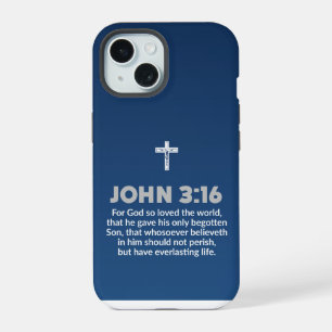 Citation de verset biblique dégradé bleu Jean 3:16