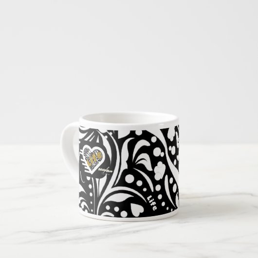 Citation de vie Black Espresso Mug par la poète Ad (Devant gauche)