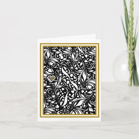 Citation de vie Black Paisley Carte pour notes - A (Devant)