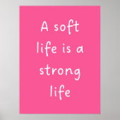 Citation de vie douce rose - Impression sur mur (Devant)