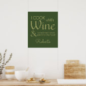 Citation de vin affiche de nom personnalisé (Cuisine)