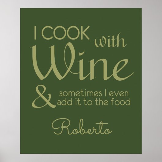 Citation de vin affiche de nom personnalisé (Devant)