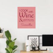 Citation de vin affiche de nom personnalisé (Bureau à domicile)