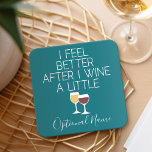 Citation de vin amusant - Je me sens mieux après m<br><div class="desc">Un petit humour à boire que vous pouvez transmettre à vos copines amoureuses du vin. Faites-les rire avec ce cadeau de bâillon humoristique ou d'éléphant blanc. J'ai essayé de courir,  mais j'ai continué à renverser mon vin.</div>