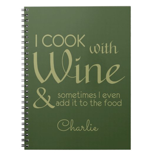 Citation de vin carnet de nom personnalisé (Devant)