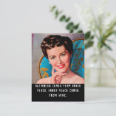 Citation de vin drôle Retro femme au foyer Carte d (Debout devant)