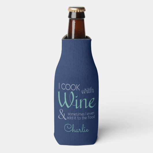 Citation de vin nom personnalisé glacière bouteill (Bottle Devant)