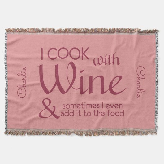 Citation de vin nom personnalisé jeter couverture (Devant)
