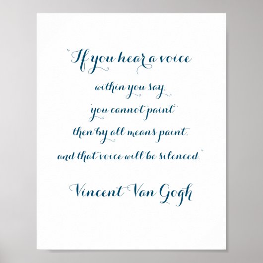 Citation de Vincent Van Gogh, Poster (Devant)