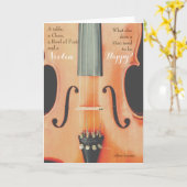 Citation de violon - Carte de voeux (Fleur jaune)