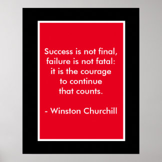 Citation de Winston Churchill; affiche de succès
