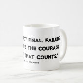 Citation de Winston Churchill de tasse de succès (Devant droit)