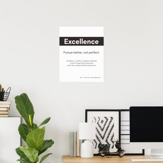 Citation d'excellence Déco murale de bureau minima (Bureau à domicile)