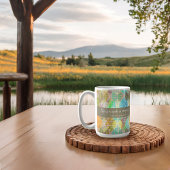 Citation d'Humour Abstrait Bleu Orange Neutres Mug