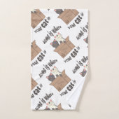 Citation drôle Accueil est où est votre chat (Serviette à main)