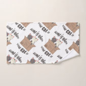 Citation drôle Accueil est où est votre chat (Serviette à main)