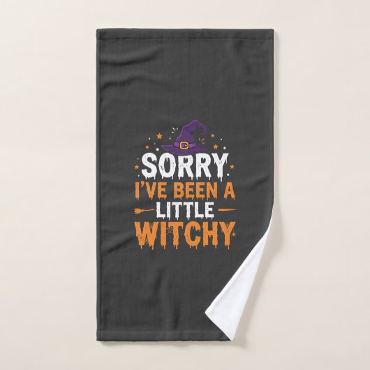 Citation drôle de petite sorcière pour Halloween D (Serviette à main)