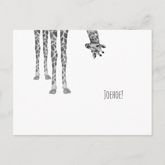 Citation drôle de Youpi, Au revoir, Carte de giraf (Devant)