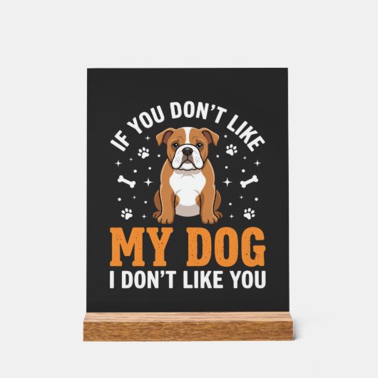 Citation drôle Mon chien Bouledogue (Recto)