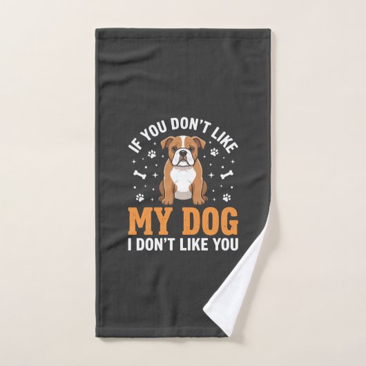 Citation drôle Mon chien Bouledogue (Serviette à main)