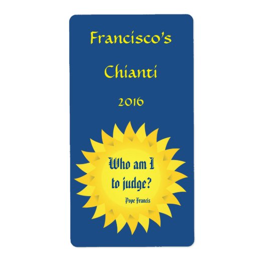 Citation du pape François Étiquette de vin rouge o (Devant)