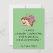 Citation Emerson avec carte plat Hedgehog (Devant)