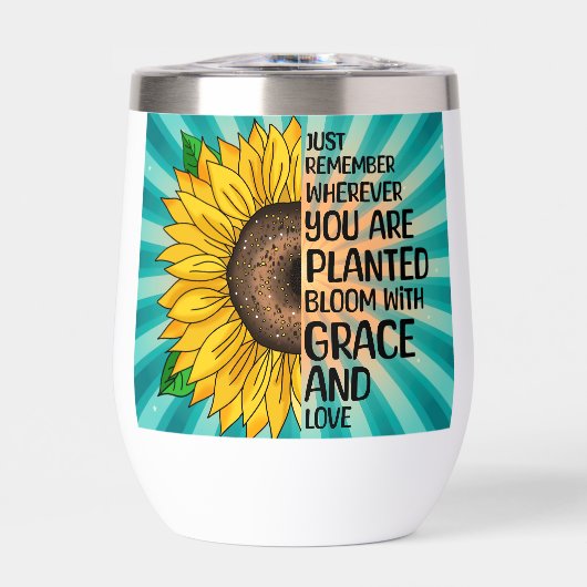 Citation et tournesol tiré à la main (Avant)