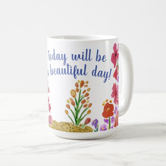 Citation florale Coffee Mug "Beautiful Morning" (Devant droit)