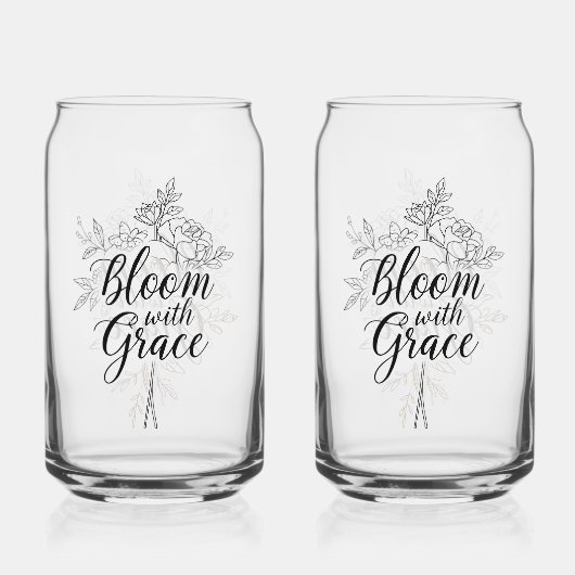 Citation florale inspirante "Bloom with Grace" (Recto)