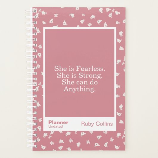 Citation florale moderne rose poussiéreuse stimula (Devant)