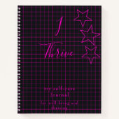 Citation "I Thrive" Auto-Care Journal Texte rose (Devant)