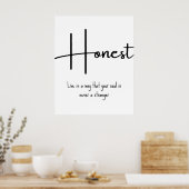Citation Inspirante Honnête Impression Murale (Cuisine)
