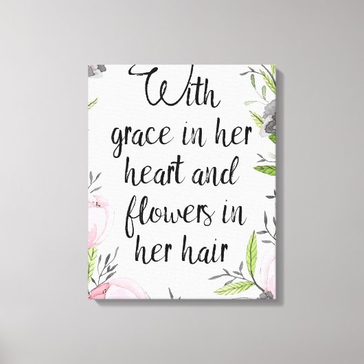 Citation inspirante impression de toile florale (Recto)