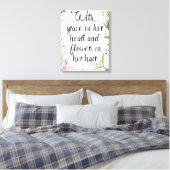 Citation inspirante impression de toile florale (Insitu(Chambre))