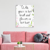 Citation inspirante impression de toile florale (Insitu(Salon))