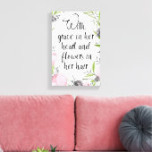 Citation inspirante impression de toile florale (Insitu(Salon))